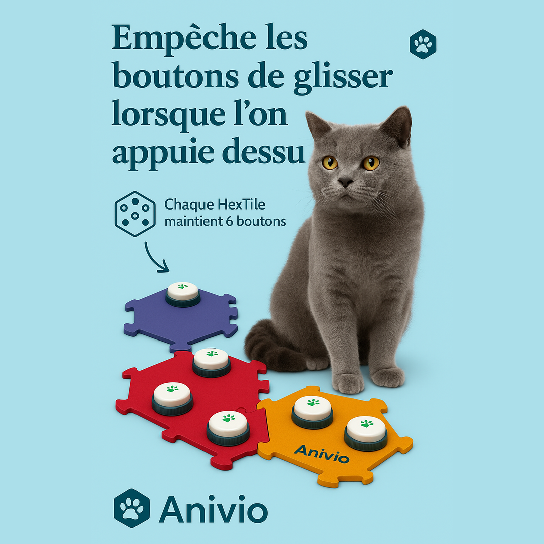 Kit complet Anivio – 6 boutons vocaux pour communiquer avec votre animal