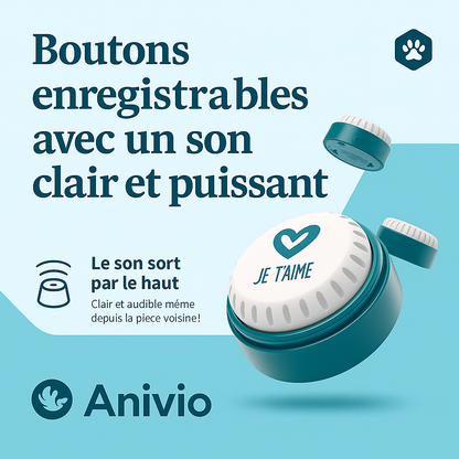 Kit de démarrage testeur Anivio – 2 boutons vocaux pour découvrir la communication animale