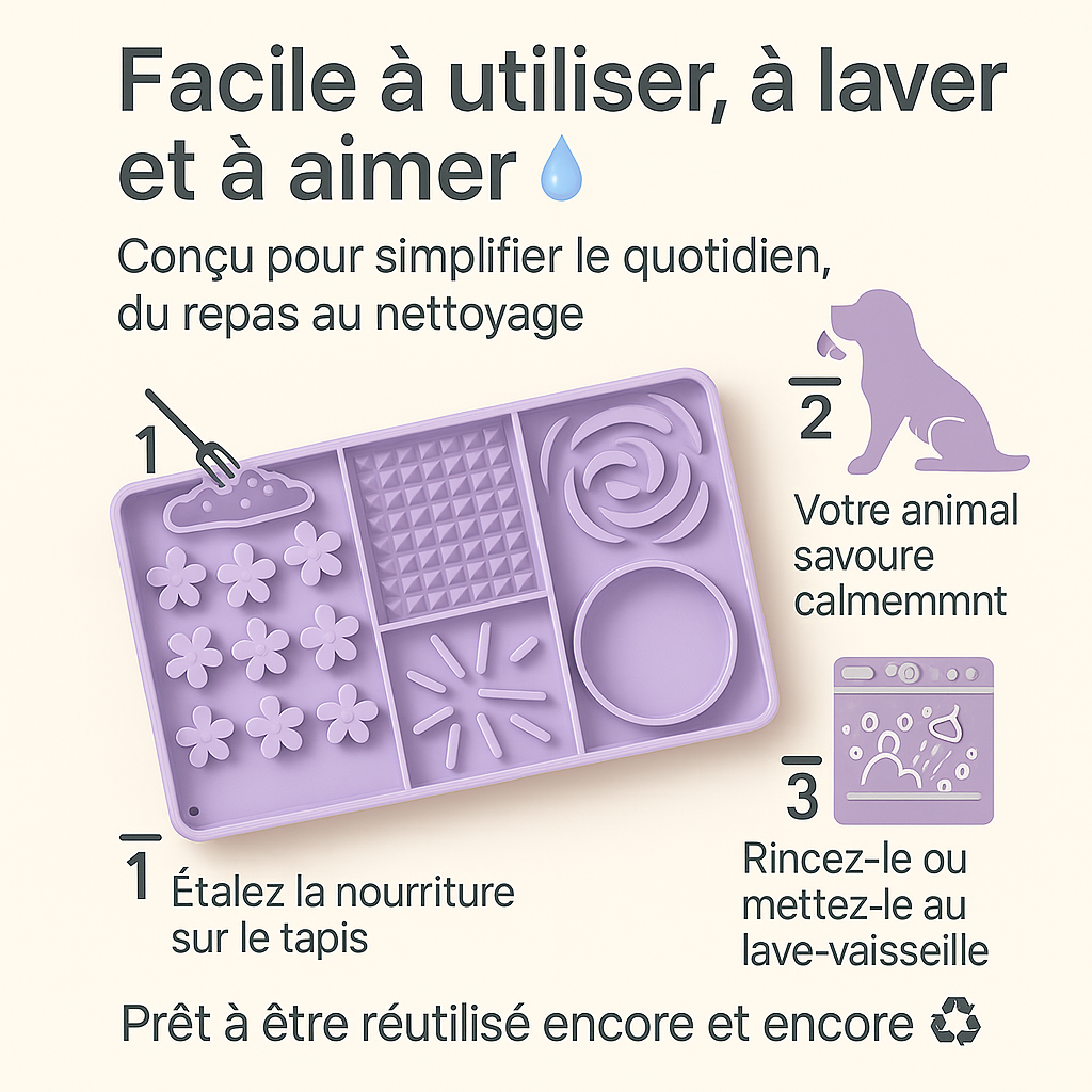 Tapis de léchage apaisant Anivio® – Un moment de calme et de bien-être pour chiens et chats