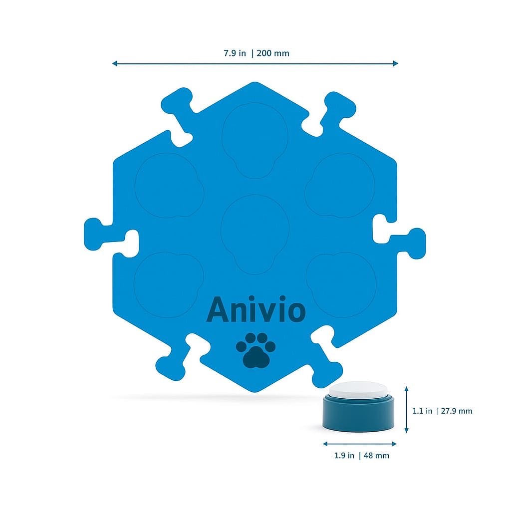 Kit complet Anivio® – 6 boutons vocaux et 3 tapis antidérapants pour approfondir la communication avec votre animal