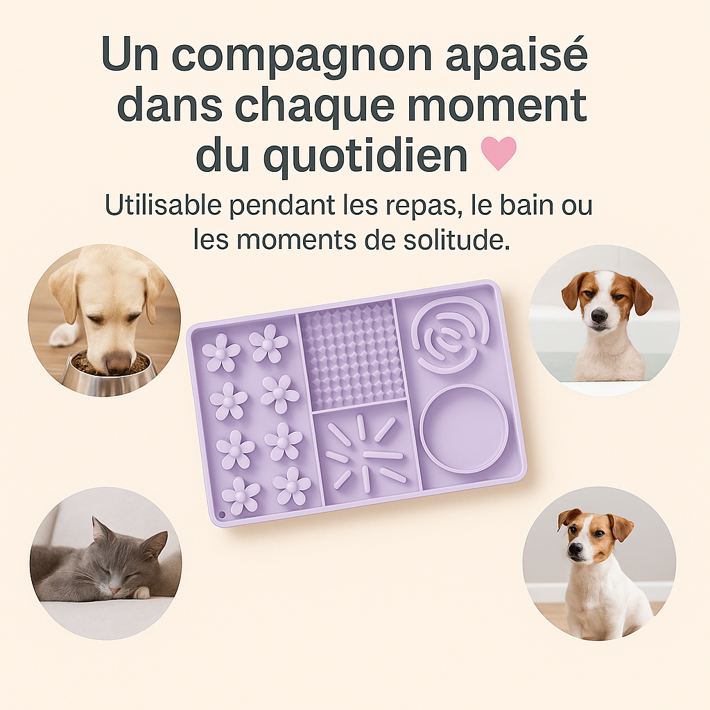 Tapis de léchage apaisant Anivio® – Un moment de calme et de bien-être pour chiens et chats
